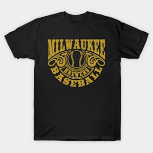 Vintage Retro Milwaukee Brewers Baseball T-Shirt